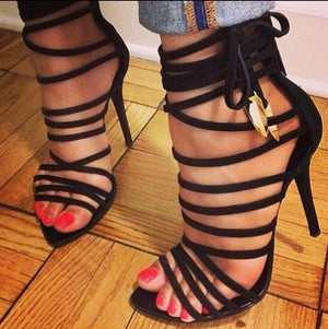 sexy open toe women sandals gladiator lace up high heel sandal boots stiletto heels strappy pumps