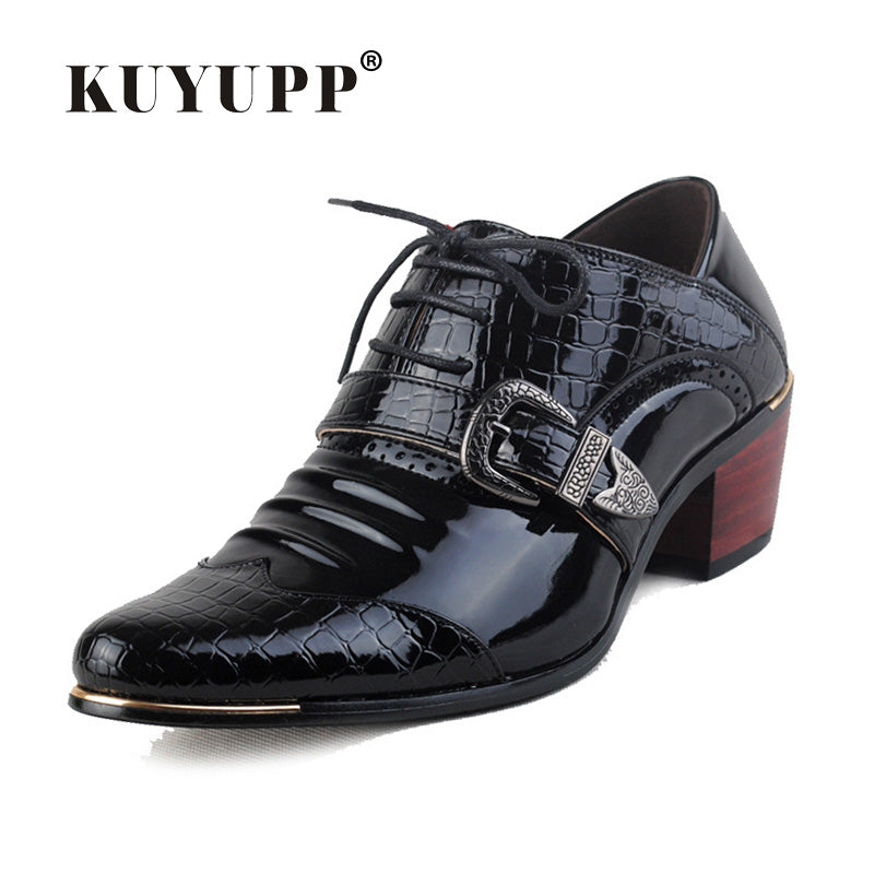 Patent Leather Oxford Shoes For Men Luxury Brand Lace Up Wedding Shoes Cow Muscle Pointed Toe