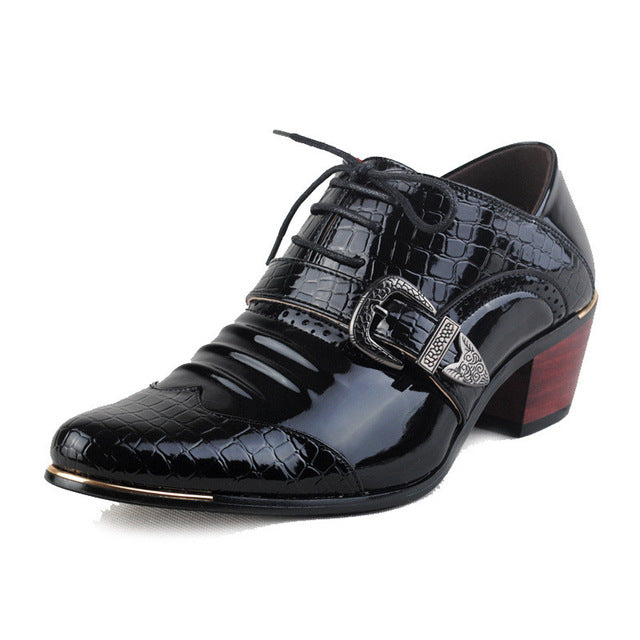 Patent Leather Oxford Shoes For Men Luxury Brand Lace Up Wedding Shoes Cow Muscle Pointed Toe
