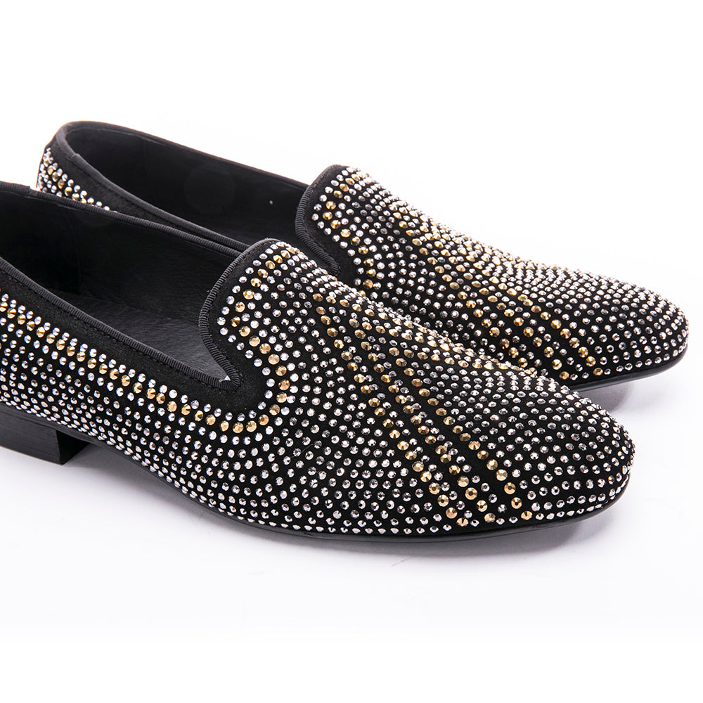New Handmade three color rhinestone mixed men suede loafers Luxury brands