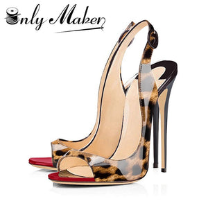 Onlymaker fashion Women's Thin High Heels Pumps Sandals Gold Ladies Summer Shoes