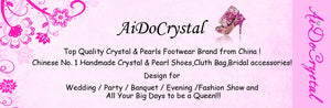 Aidocrystal handmade China top Fashion Crystal party shoes and matching bags for woman