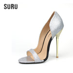 SURU Silver Wedding Shoes Fashionable Large Size Bride & Bridesmaids