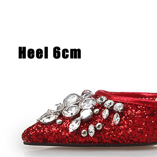 Sparkling Rhinestone Ultra Pumps Scarpin Gold Slingback Heels