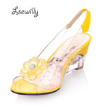 Lsewilly Hot Sale Crystal Wedges Transparent Women high-heeled Sandals