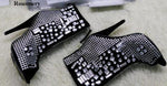 Real Photos Women Charming Open Toe Blingbling Rhinestone Ankle Boots