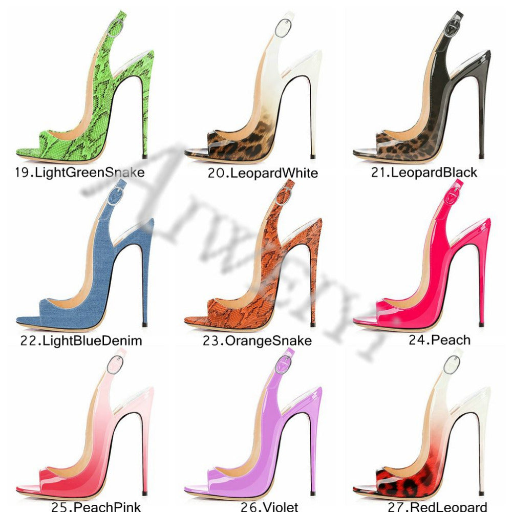 AIWEIYi Women's Peep Toe High Heels Snake Print Summer Platform Shoes Woman Party Pumps ng Shoes