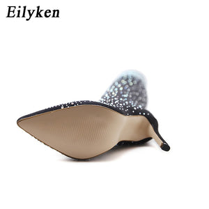 Eilyken 2018 Fashion Runway Crystal Stretch Fabric Sock Boots