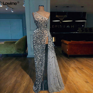 LOWIME  Custom One-Shoulder Evening Dress